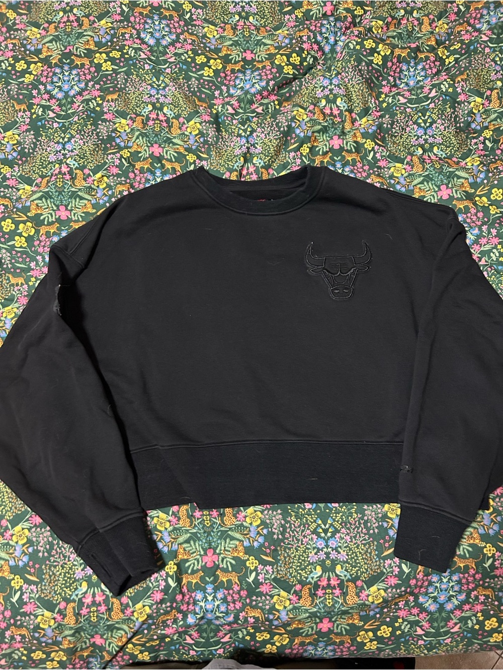 Pro Standard Women's Chicago Bulls Black Neutral Fleece Crewneck Sweatshirt Sz M